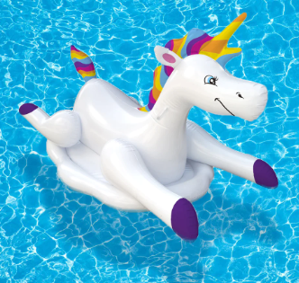 Cloud Rider Rainbow Unicorn Inflatable Ride-On Pool Float